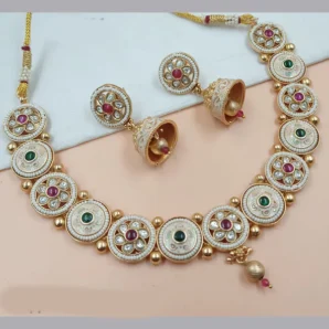 Heritage Pota Stone Meenakari Necklace